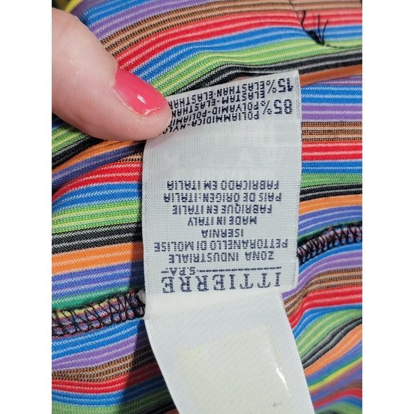 Versace Jeans Couture Women Multi Color Shirt Size Large‎ Rainbow Pride Vintage - Picture 8 of 11